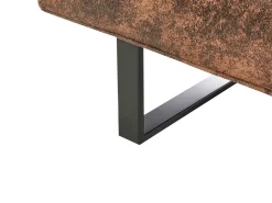 Divano letto 3 posti DERBY Pelle sintetica Marrone dorato