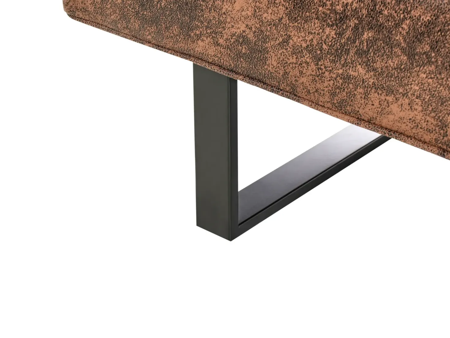 Divano letto 3 posti DERBY Pelle sintetica Marrone dorato
