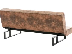 Divano letto 3 posti DERBY Pelle sintetica Marrone dorato
