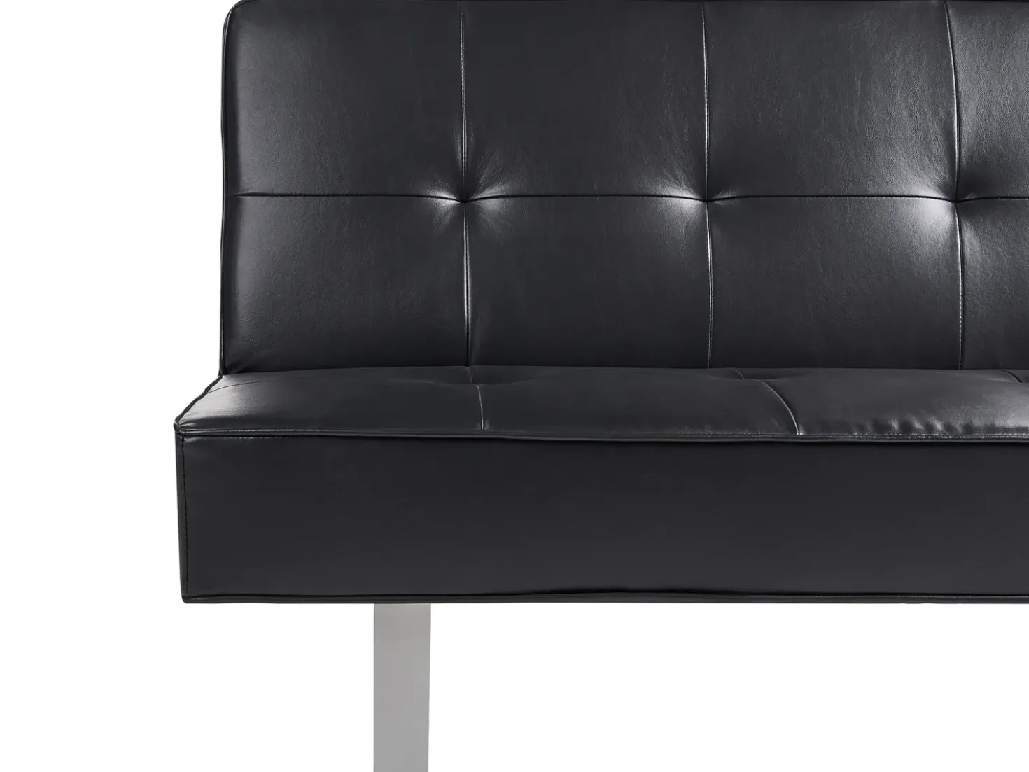 Divano letto 3 posti DERBY Pelle sintetica Nero