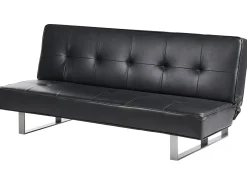 Divano letto 3 posti DERBY Pelle sintetica Nero