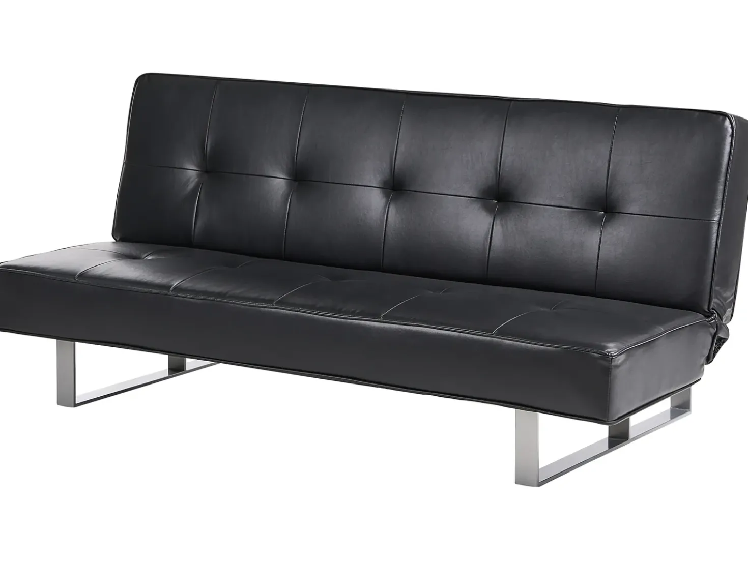 Divano letto 3 posti DERBY Pelle sintetica Nero
