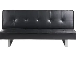 Divano letto 3 posti DERBY Pelle sintetica Nero