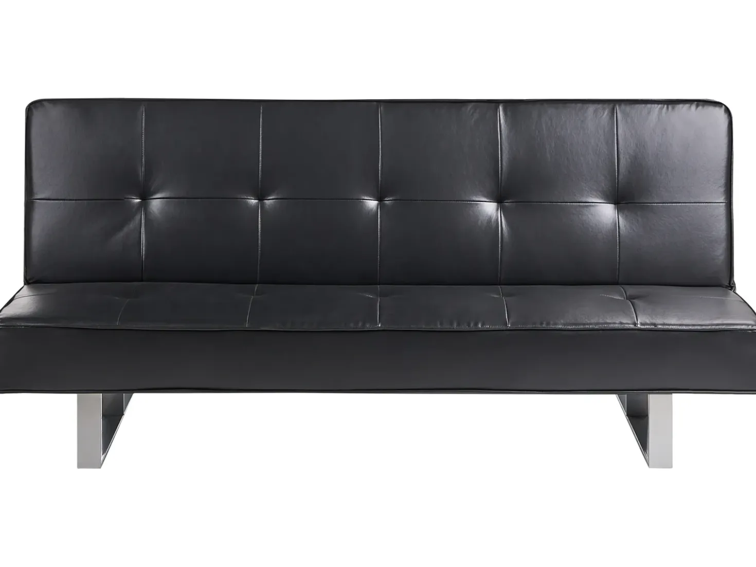 Divano letto 3 posti DERBY Pelle sintetica Nero