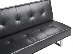 Divano letto 3 posti DERBY Pelle sintetica Nero