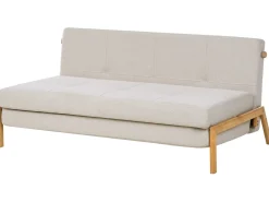 Divano letto 2 posti EDLAND Tessuto Beige chiaro