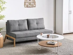 Divano letto 2 posti EDLAND Tessuto Grigio scuro