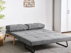 Divano letto 2 posti EDLAND Tessuto Grigio scuro
