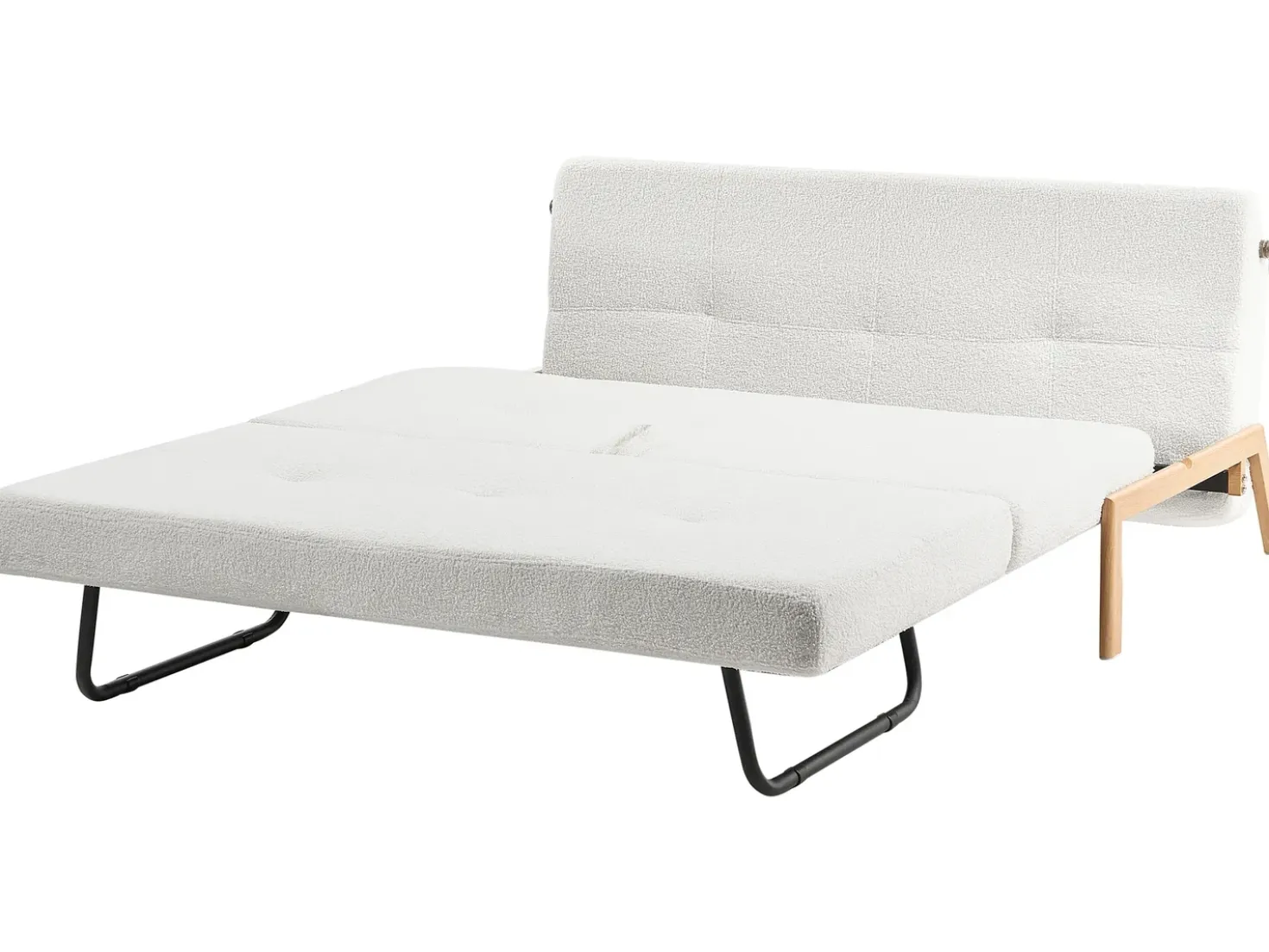 Divano letto 2 posti EDLAND Bouclé Bianco sporco