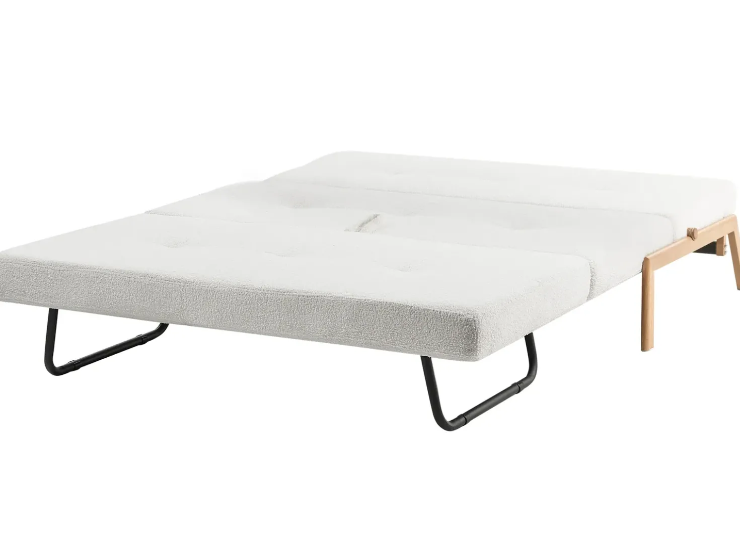 Divano letto 2 posti EDLAND Bouclé Bianco sporco