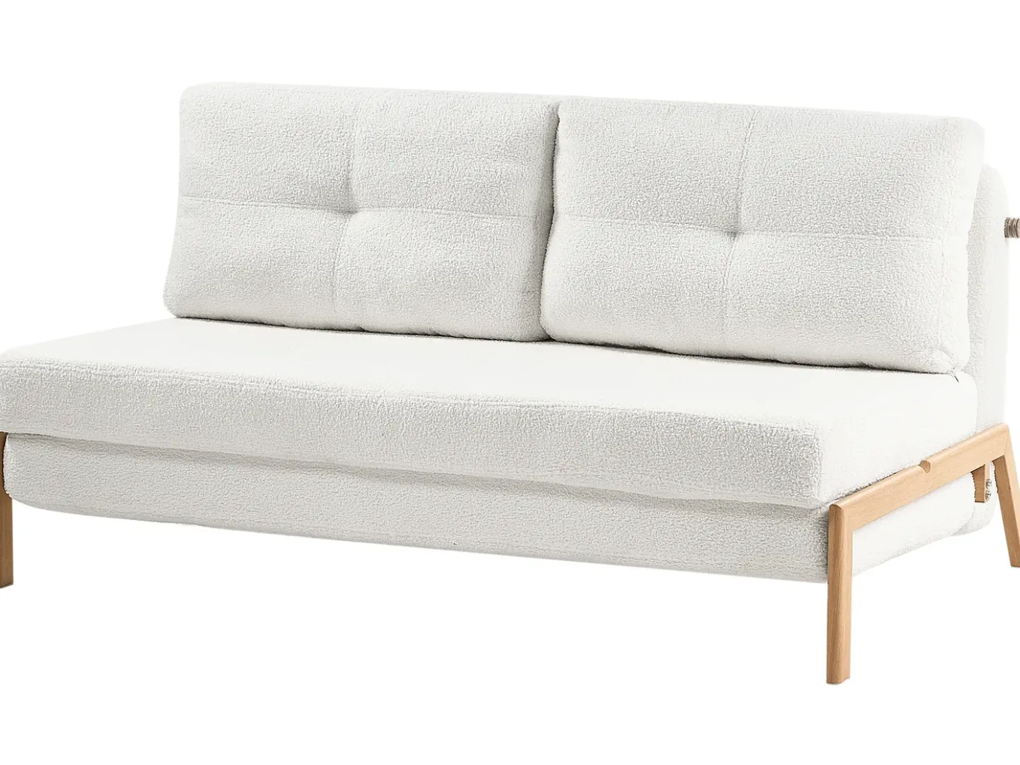 Divano letto 2 posti EDLAND Bouclé Bianco sporco