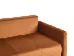 Divano letto 3 posti EGGE Velluto Marrone dorato