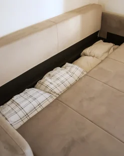 Divano letto 3 posti EGGE Velluto Tortora