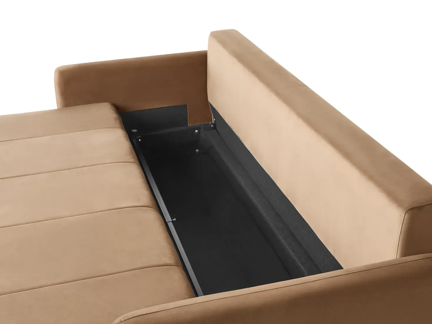 Divano letto 3 posti EGGE Velluto Marrone chiaro