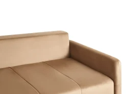 Divano letto 3 posti EGGE Velluto Marrone chiaro