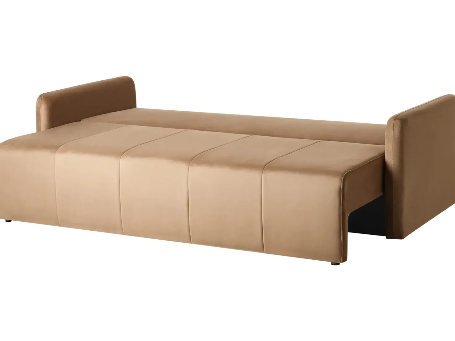 Divano letto 3 posti EGGE Velluto Marrone chiaro