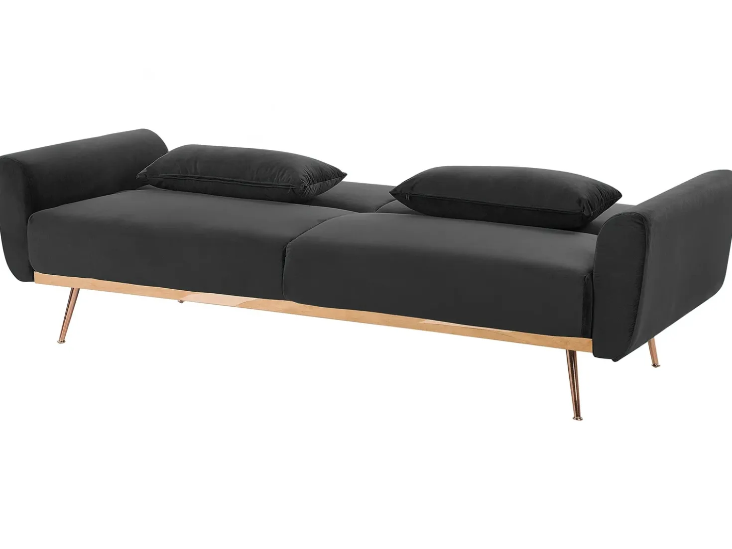 Divano letto 3 posti EINA Velluto Nero