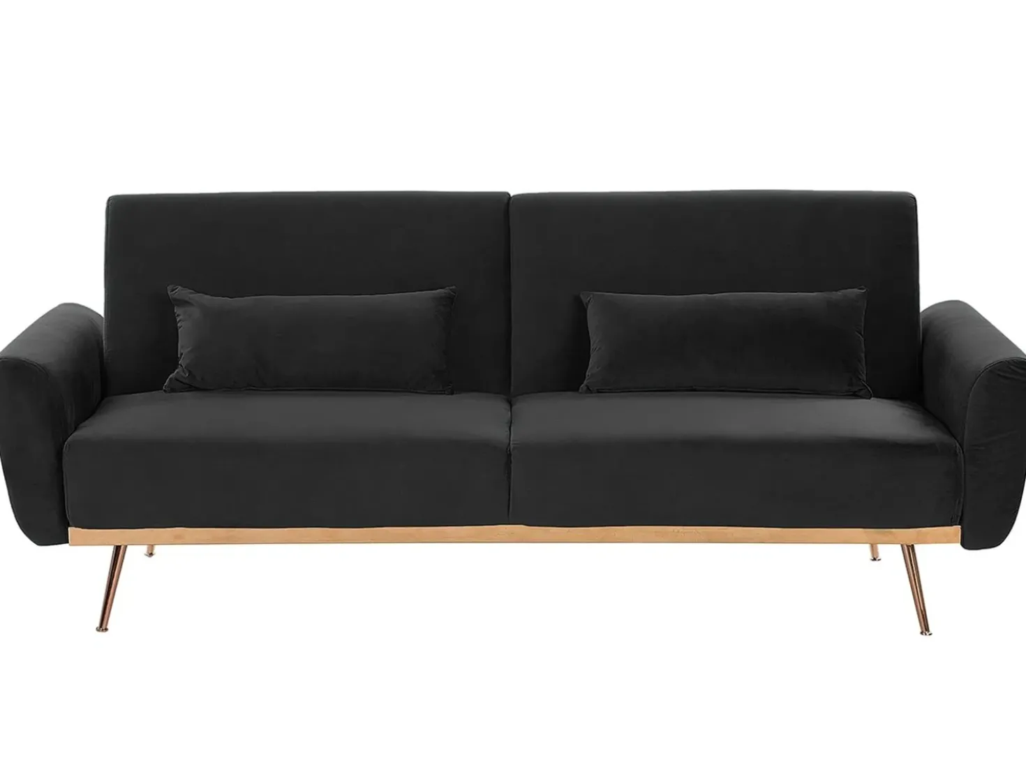 Divano letto 3 posti EINA Velluto Nero
