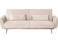 Divano letto 3 posti EINA Velluto Beige chiaro