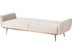 Divano letto 3 posti EINA Velluto Beige chiaro