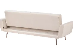 Divano letto 3 posti EINA Velluto Beige chiaro