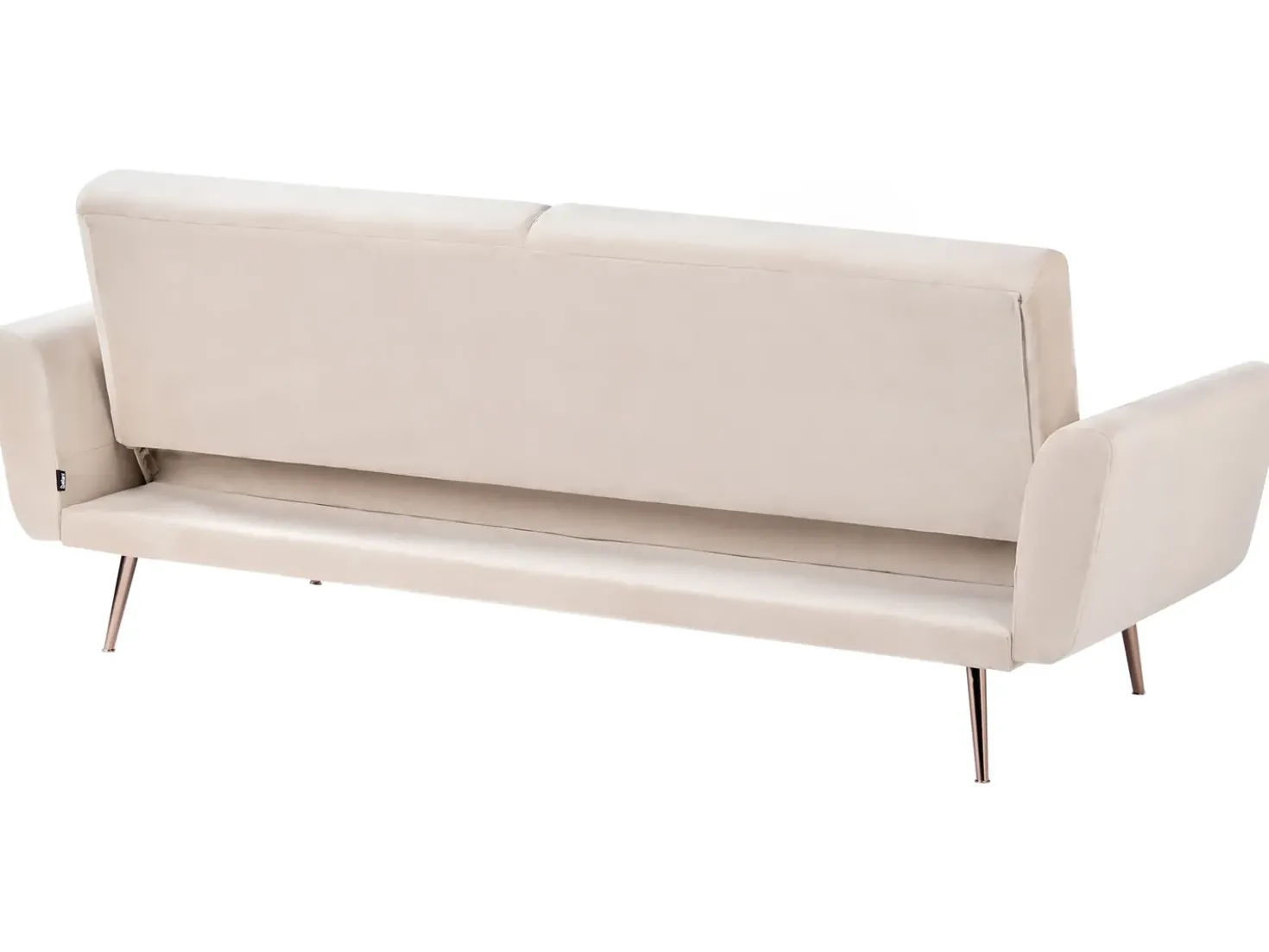 Divano letto 3 posti EINA Velluto Beige chiaro