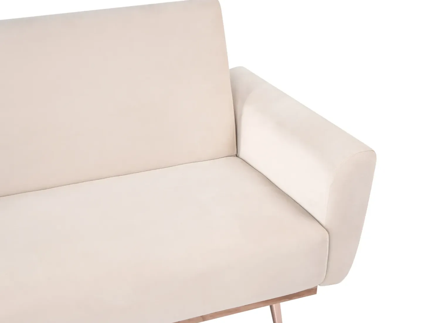Divano letto 3 posti EINA Velluto Beige chiaro