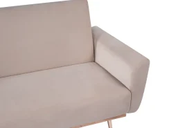 Divano letto 3 posti EINA Velluto Tortora