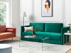 Divano letto 3 posti EKSJO Velluto Verde smeraldo con contenitore