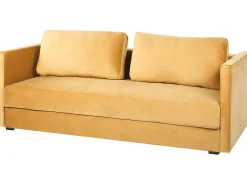 Divano letto 3 posti EKSJO Velluto Senape con contenitore
