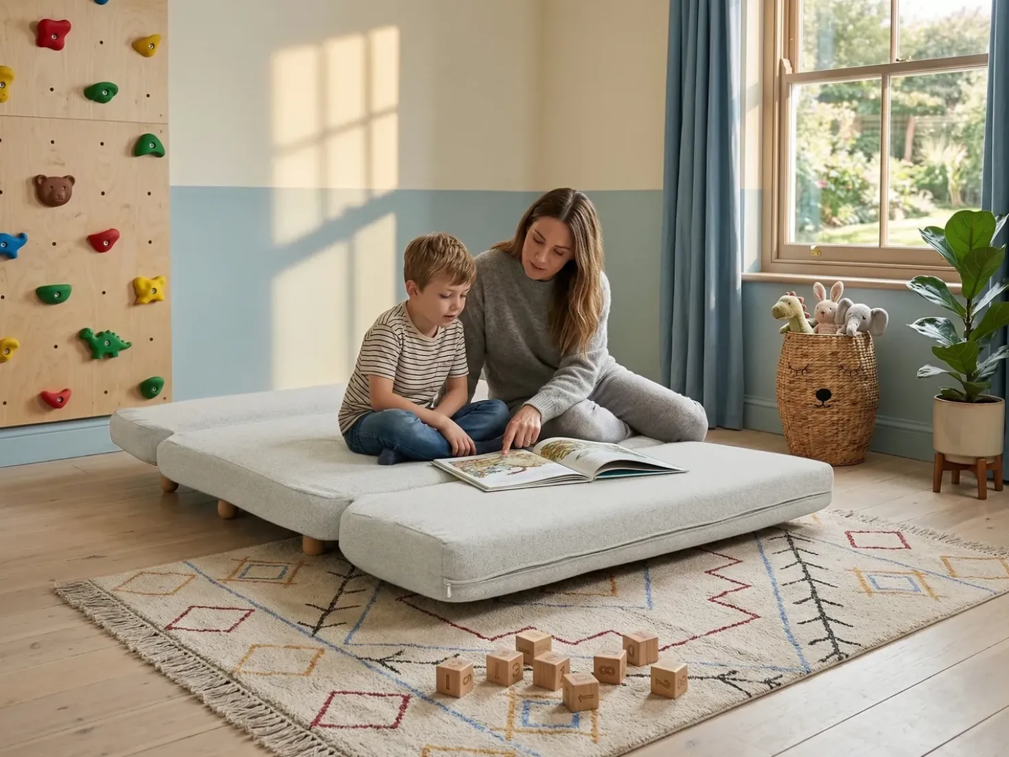 Divano letto 2 posti ESBJERG Lino sintetico Bianco sporco
