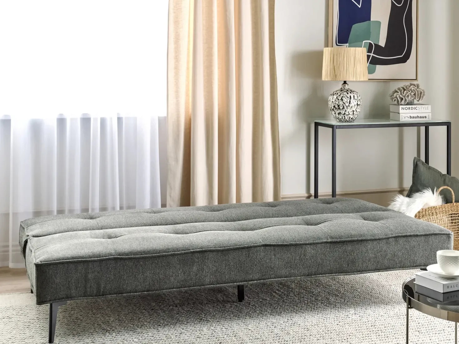 Divano letto 3 posti ESSVIK Tessuto Grigio scuro