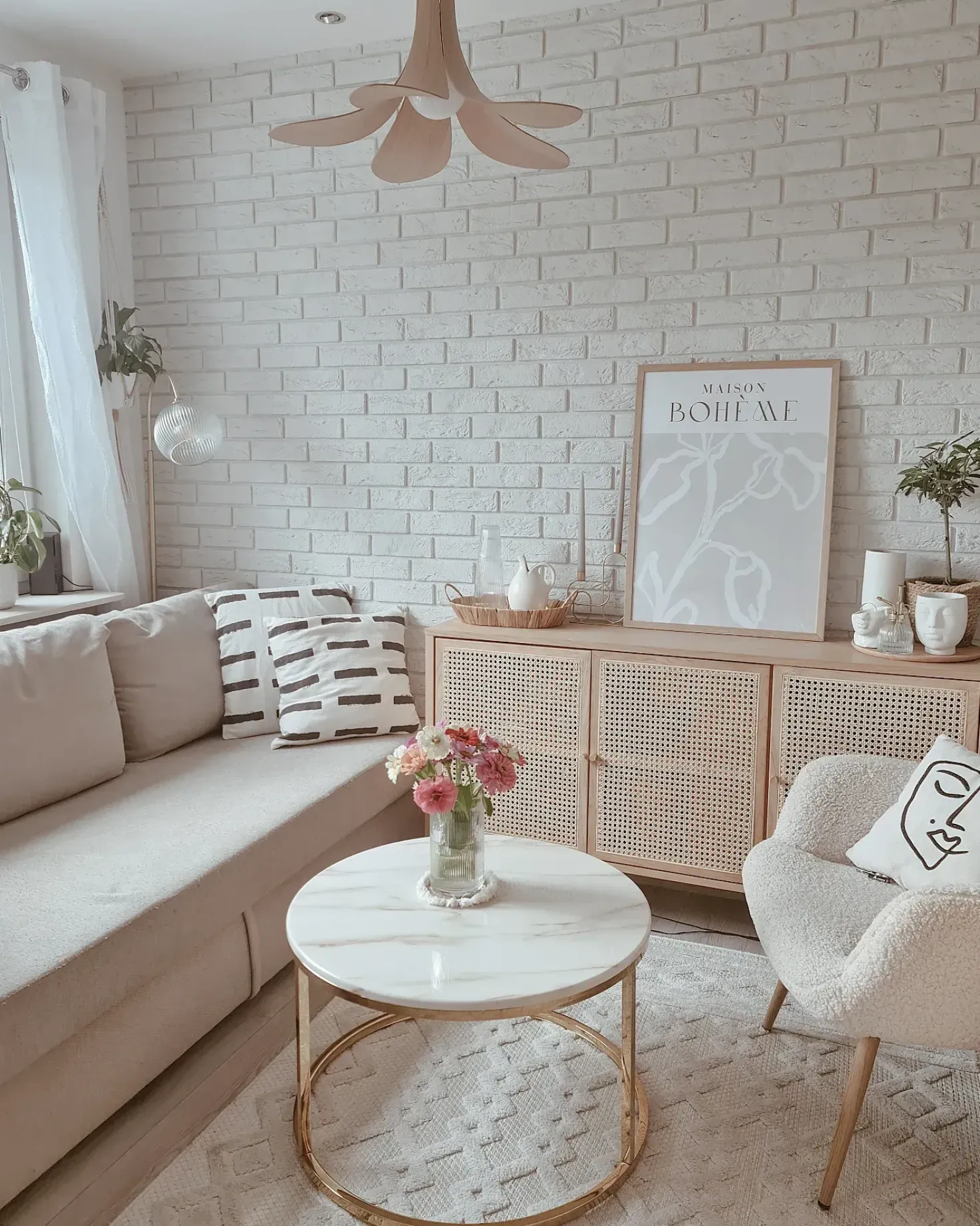 Divano letto 3 posti FALSTER Tessuto Beige con contenitore