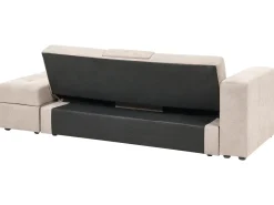 Divano letto 3 posti FALSTER Tessuto Marrone chiaro con contenitore