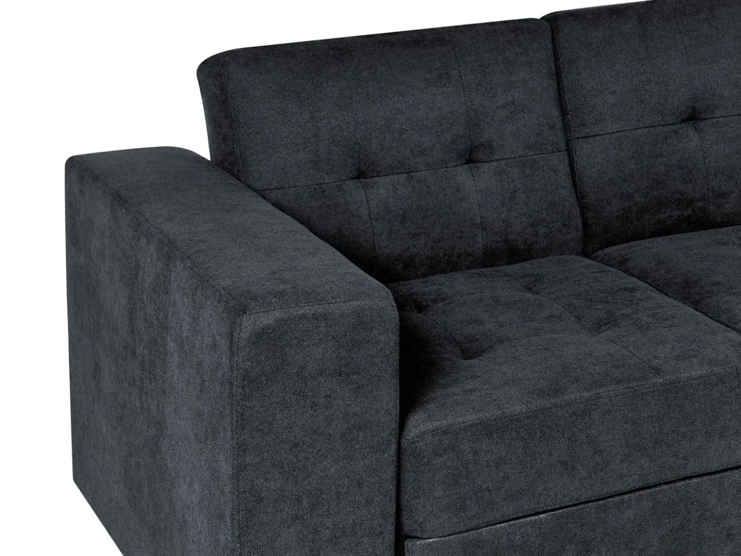 Divano letto 3 posti FALSTER Tessuto Nero con contenitore