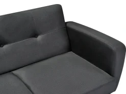 Divano letto 3 posti FLORLI Tessuto Nero