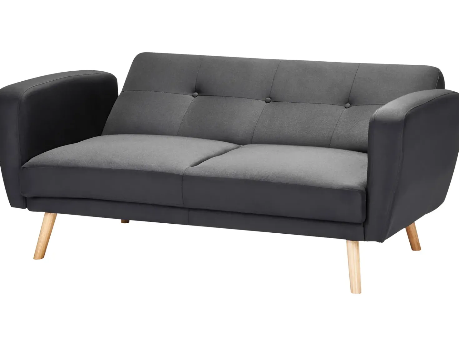 Divano letto 2 posti FLORLI Tessuto Nero