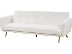 Divano letto 3 posti FLORLI Bouclé Bianco sporco