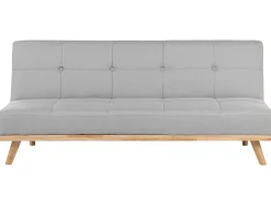 Divano letto 3 posti FROYA Tessuto Grigio chiaro