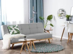 Divano letto 3 posti FROYA Tessuto Grigio chiaro
