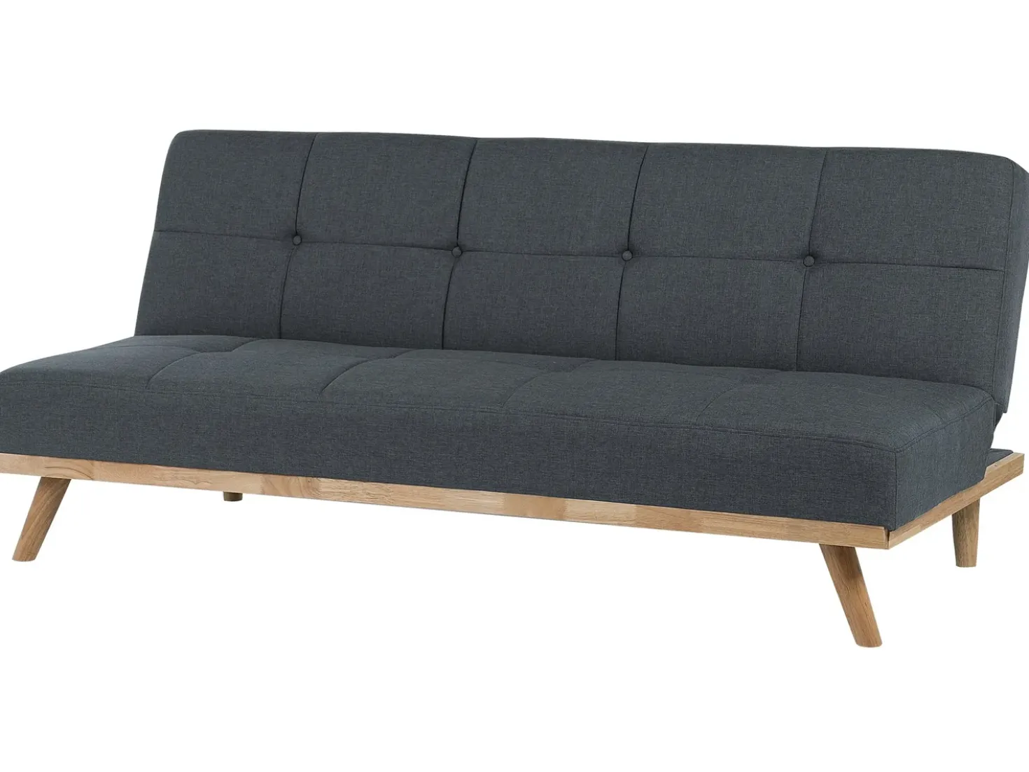 Divano letto 3 posti FROYA Tessuto Grigio scuro