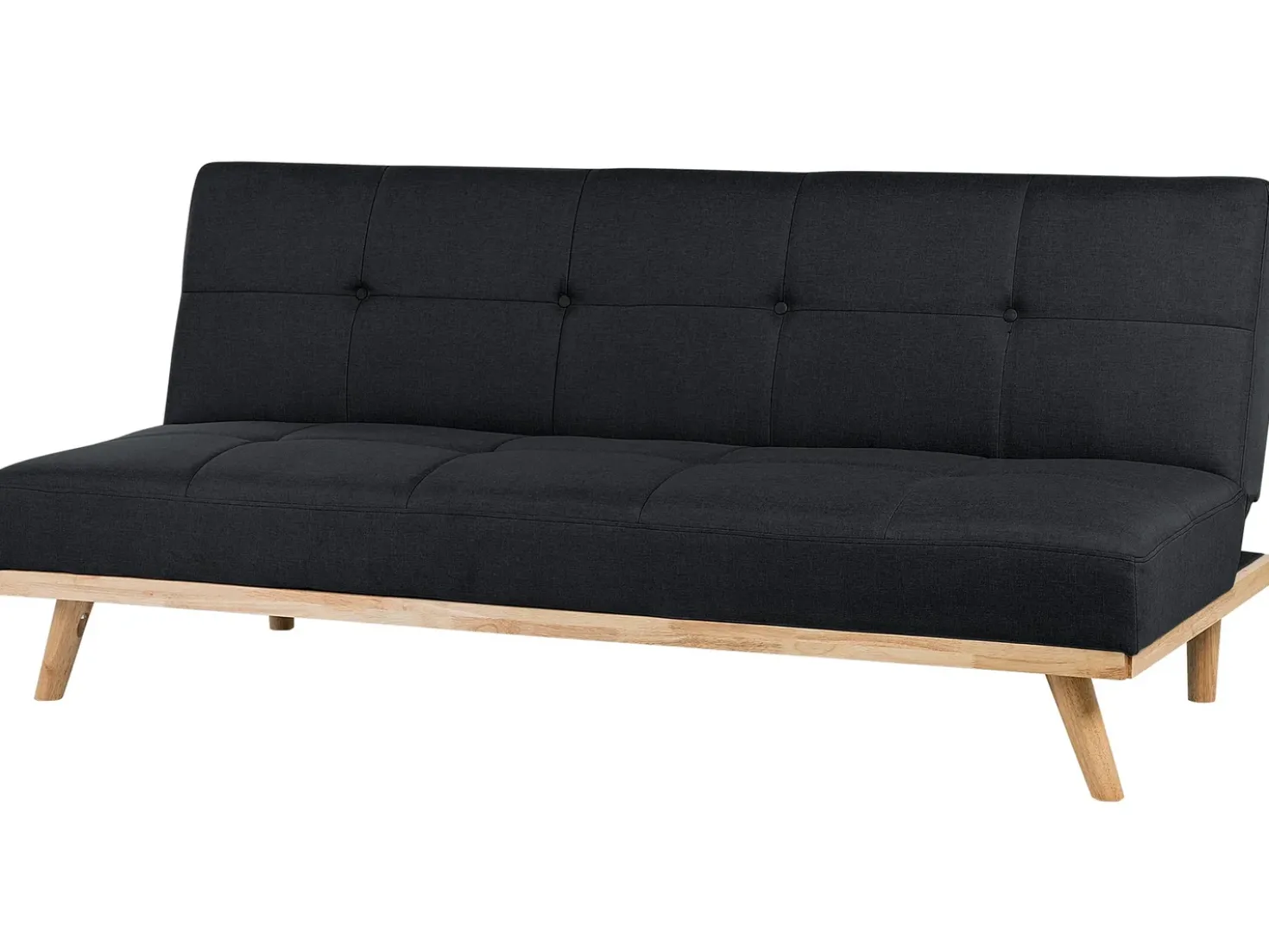 Divano letto 3 posti FROYA Tessuto Nero
