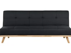 Divano letto 3 posti FROYA Tessuto Nero