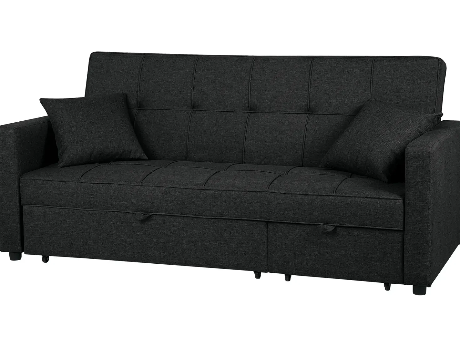 Divano letto 3 posti GLOMMA Tessuto Nero