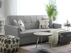 Divano letto 3 posti GLOMMA Tessuto Grigio chiaro