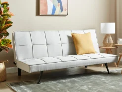 Divano letto 3 posti HASLE Tessuto Grigio chiaro
