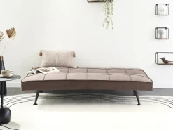 Divano letto 3 posti HASLE Tessuto Marrone
