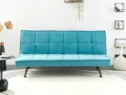Divano letto 3 posti HASLE Tessuto Blu oltremare