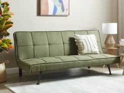 Divano letto 3 posti HASLE Tessuto Verde oliva