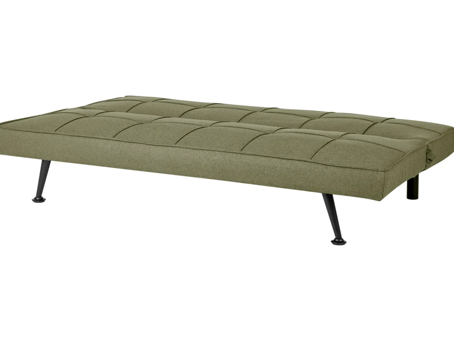 Divano letto 3 posti HASLE Tessuto Verde oliva